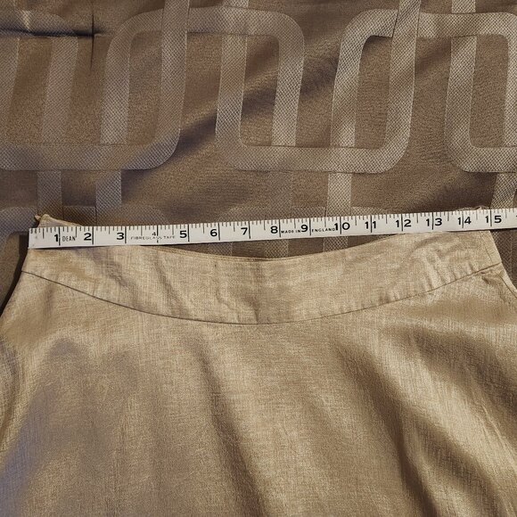 BANANA REPUBLIC WOMENS SKIRT SZ 2 GOLD TONE SILK  HALF CIRCLE - Picture 10 of 10